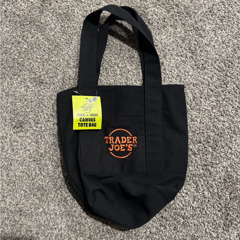 Trader Joe's Black Canvas Tote Bag